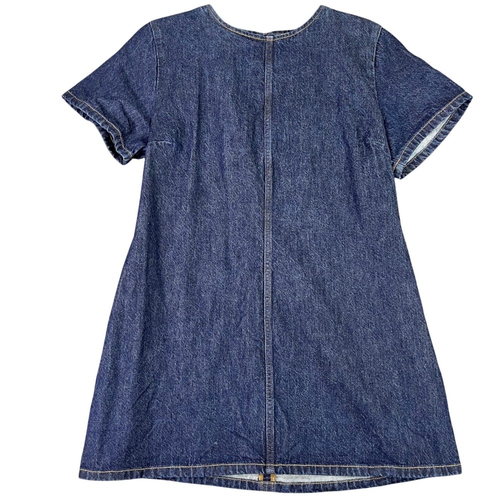 Abercrombie & Fitch Denim Mini Dress Shift Pockets Casual Wear Womens LP